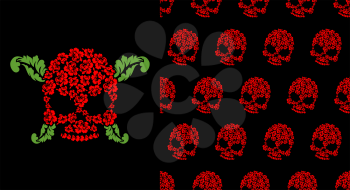 Jolly Roger of roses. Flower skull. Pattern skulls. Vector illustration
