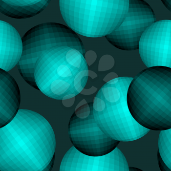Balls seamless pattern. Circles 3D texture. Abstract background for fabrics.
