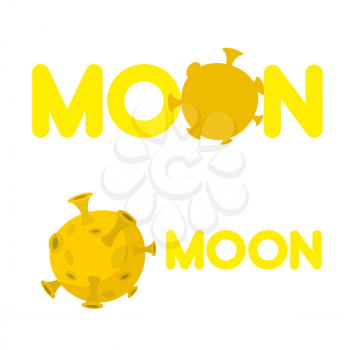 Moon. Companys logo with a yellow planet. Vector illustration
