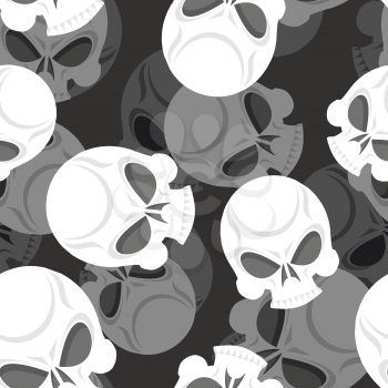 Skull seamless pattern. Head Sklet 3d background. Death of ornament.

