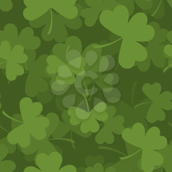 Green clover seamless pattern. 3D background for feast of St. Patrick. Texture plants trefoil
