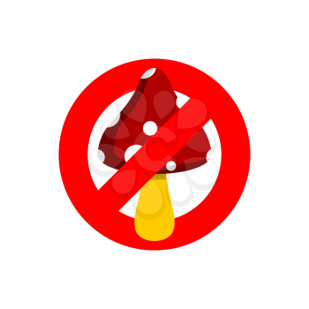 Stop mushroom. Sign prohibited for psychotropic mushrooms. Ban for hallucinogenic drugs.
