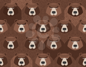 flock of bears. Seamless pattern of animals. Vector background