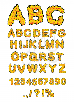 Fire ABC. Flame Alphabet. Fiery letters. Burning font. Hot typography. blaze lettring
