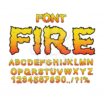 Fire font. Flame ABC. Fiery letters. Burning alphabet. Hot typography. blaze lettring
