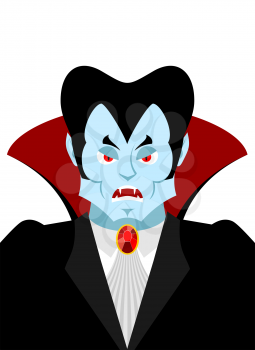 Dracula vampire lord portrait. Horrible ferocious character. Illustration for Halloween
