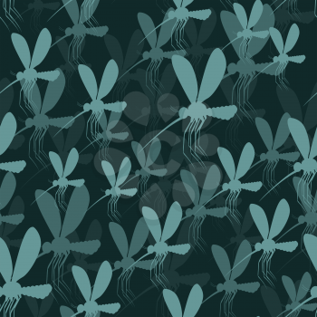 Mosquitoes seamless pattern. 3D background of mosquitoes. Malaria mosquito tektsura. Zika virus many mosquitoes. Insect with wings texture
