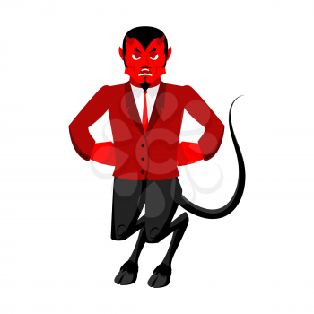 Evil Devil. Angered by Satan. Red Demon furious. Angry Lucifer. prince of darkness and underworld. Religious and mythological character, supreme spirit of evil. Diablo Lord of Hell
