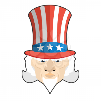 Uncle Sam icon. Patriotic American hero. USA National political figure. Illustration for independence day America