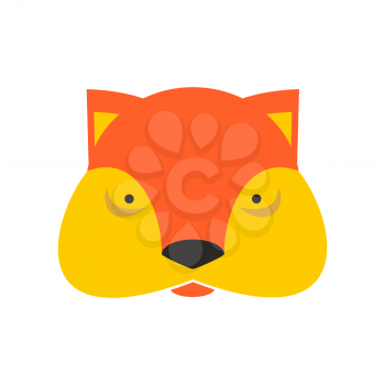 Fox face. Cute she-fox head. element for kids design
