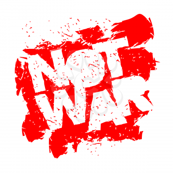 Not war emblem in grunge style. Spray and scratches. Noise and brush strokes. Pacifist logo
