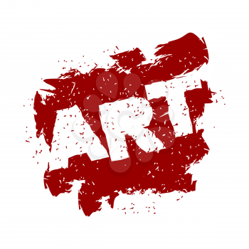 Art lettering logo in grunge style. Spray and scratches. Noise and brush strokes. creative emblem

