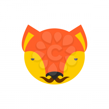 Fox face. Cute she-fox head. element for kids design
