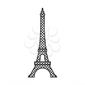Eiffel tower isolated. Paris attractions. Landmark of France on white background