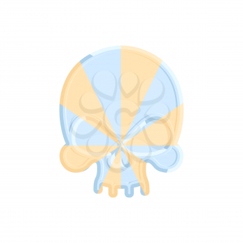 Caramel skull. Sweet skeleton head. Halloween Scary candy 
