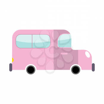 Car pink isolated. Transport on white background. Auto in cartoon style
