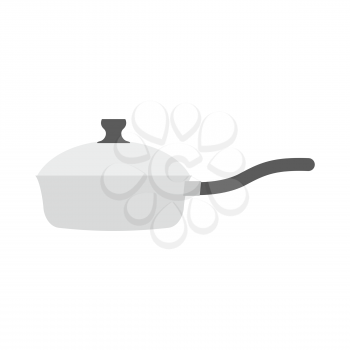 Roaster pan isolated. Kitchen utensils on white background. Cookware for frying food

