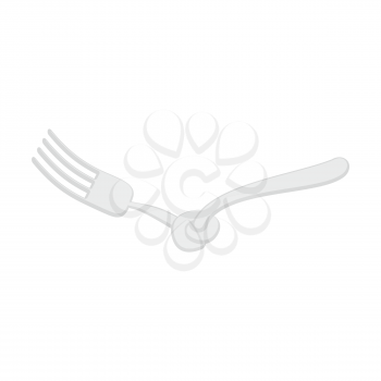 Fork knotted isolated. Cutlery for dieting in white background
