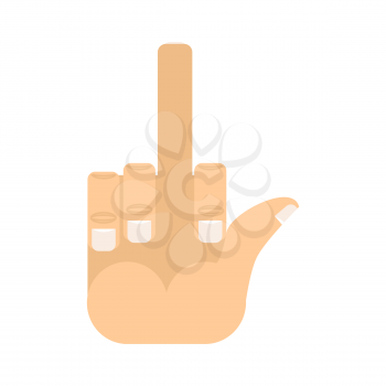 Fuck Hand. Aggression symbol. Middle finger up.
