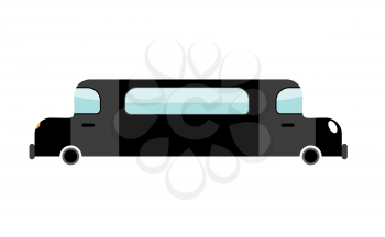 Limousine Black isolated. Transport on white background. Luxury car in cartoon style
