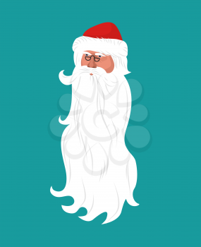 Santa Claus face isolated. grandfather head with white beard
