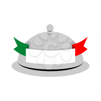 Italy dish tray sign isolated. Food Italian national cuisine logo.
