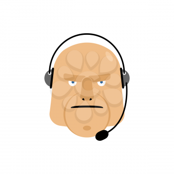 call center icon. manager Customer Service head with headset isolated