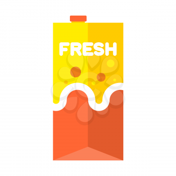 Fresh juice pack isolated. Cardboard box for drink