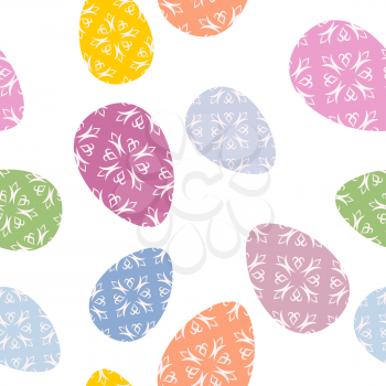 Easter seamless pattern. Easter egg background. Texture for Easter holiday. Many Easter eggs. Colored, multicolored traditional Easter eggs
