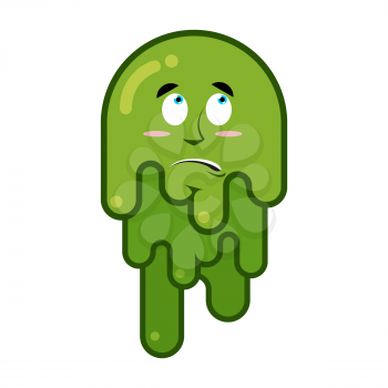 Surprised booger. Discouraged emotion snot. Big green wad of mucus snivel
