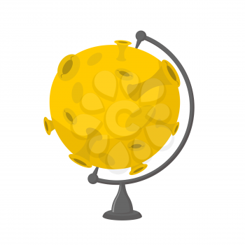 Moon school globe . Planet geographical sphere. yellow planet model. Astronomical objects or celestial body
