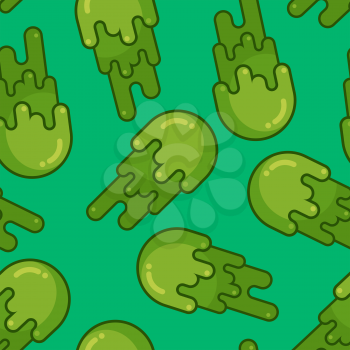 Booger background. Green slime wad texture. Snot seamless pattern. Snivel ornament. 
