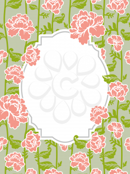 Frame rose Vintage background. Old flowers pattern