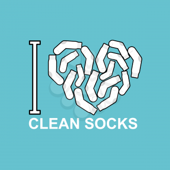 I love clean socks. heart symbol of pure white sock.
