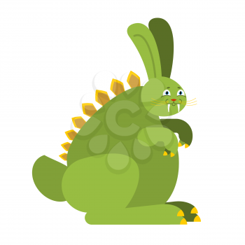 Prehistoric rabbit dinosaur. Dino Bunny. Raptor hare Monster
