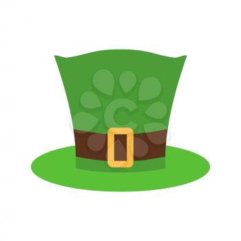 Leprechaun Hat green isolated. National Irish retro cap for dwarf. Illustration for St. Patricks Day. Holiday in Ireland
