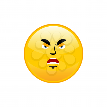Angry Emoji isolated. Aggressive yellow circle emotion isolated
