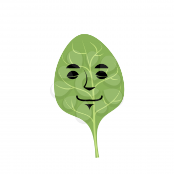 Spinach sleeping Emoji. Green leaf isolated asleep emotion