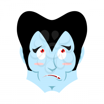 Dracula surprised Emoji. Vampire astonished emotion face isolated
