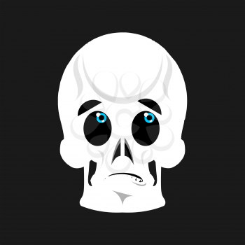 Skull Surprised Emoji. skeleton head astonished emotion isolated
