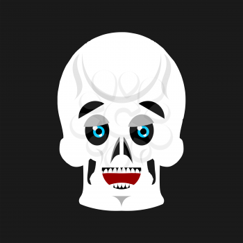Skull happy Emoji. skeleton head marry emotion isolated
