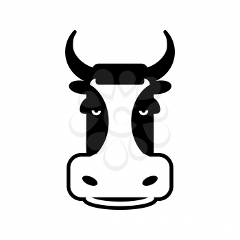 Cow head sign. Bull face symbol. Farm animal

