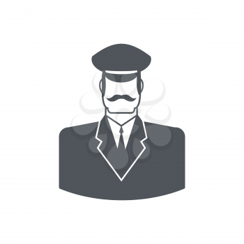 Porter icon. Concierge sign. Guard at entrances of apartment houses, hotels, offices. Gatekeeper for meeting visitors at front door
