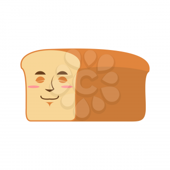 Bread Sleeping Emoji. piece of bread asleep emotion isolated