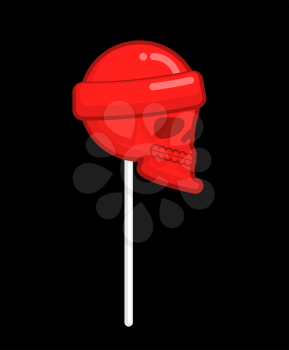 Skull lollipop. candy skeleton head. Mortal sweetness for Halloween