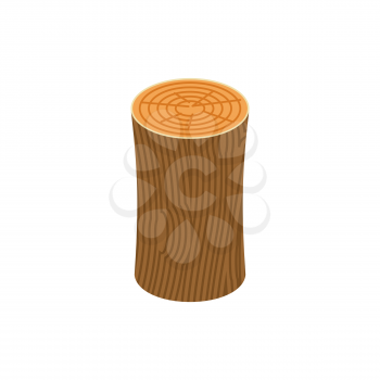 log isolated. Wooden billet on white background
