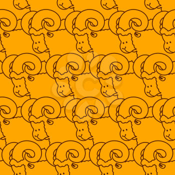 ram pattern. flock of sheep ornament. Farm Animal Background
