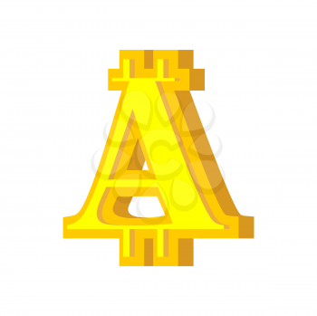 A letter bitcoin font. Cryptocurrency alphabet. Lettering virtual money. Vector illustration