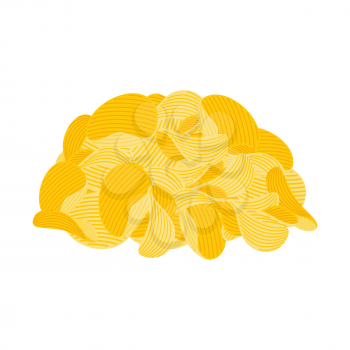 pile potato chips isolated. Fast food. fried potatoes vector illustration