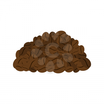 Bunch of coffee beans isolated. Vector illustration